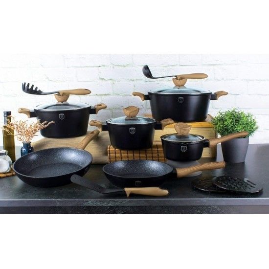 Trem de Cozinha, 15 Pcs, Ebony Maple Collection ref BH-1536N MADER