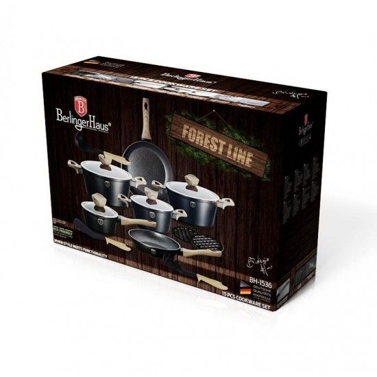 Trem de Cozinha, 15 Pcs, Ebony Maple Collection ref BH-1536N MADER