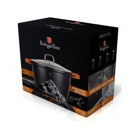 Panela com Tampa, 24 cm, Granit Diamond Line refª BH-1100N MADER Panela com Tampa, 24 cm, Granit Diamond Line refª BH-1100N MADER