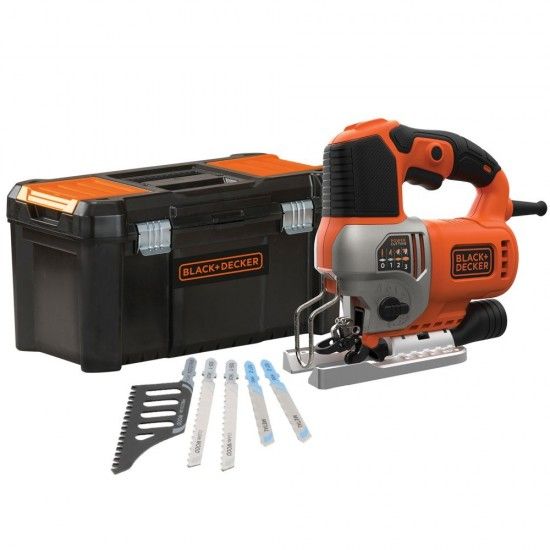KIT Serra de Recortes 650W Pendular com 5 lminas e caixa de ferramentas ref BES610KA5 BLACK DECKER