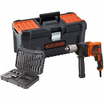 Berbequim com Percussão 850W com set de 32 acessórios e caixa de ferramentas 16" refª BEH850KA32 BLA Berbequim com Percussão 850W com set de 32 acessórios e caixa de ferramentas 16" refª BEH850KA32 BLA