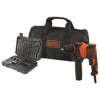Berbequim com Percusso 710W com set 32 acessrios e saco de transporte ref BEH710SA32 BLACK DECKER