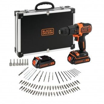Aparafusadora c/Percusso 2 x1,5v + 80 acess ref BDCHD18BAFC BLACK DECKER
