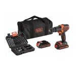 KIT APARAFUSADORA 18V 2x1.5Ah C/PERCURSO + ACESSORIOS BDCHD18BS32-QW BLACK DECKER
