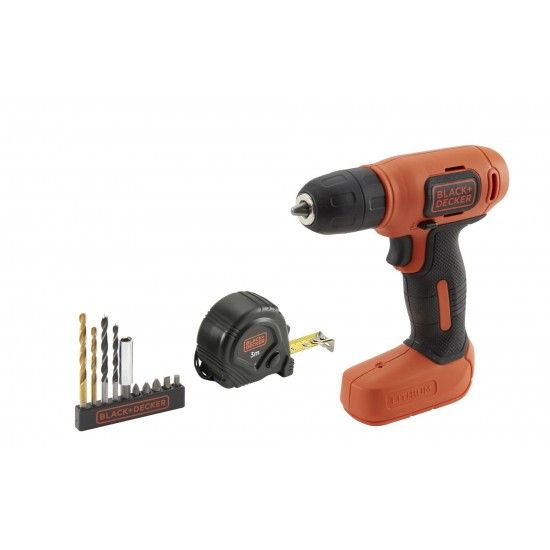Aparafusadora 7,2V 1,5Ah Litio c/10 acessrios ref BDCD8GPA BLACK DECKER