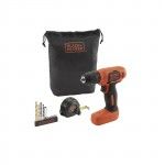 Aparafusadora 7,2V 1,5Ah Litio c/10 acessrios ref BDCD8GPA BLACK DECKER