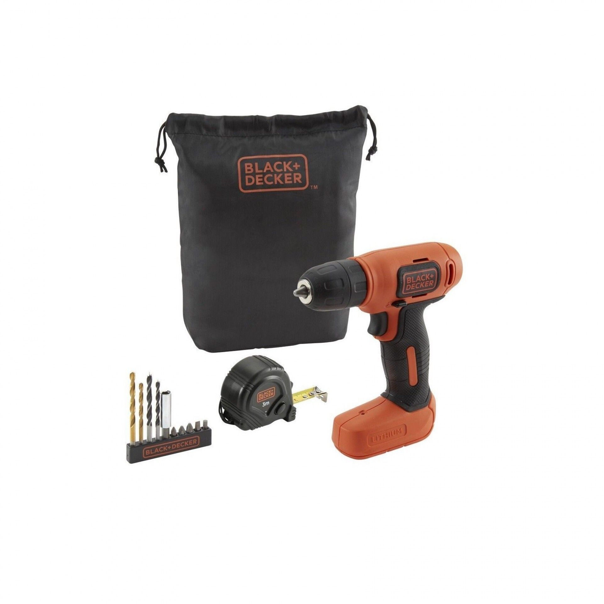 Aparafusadora 7,2V 1,5Ah Litio c/10 acessórios refª BDCD8GPA BLACK DECKER