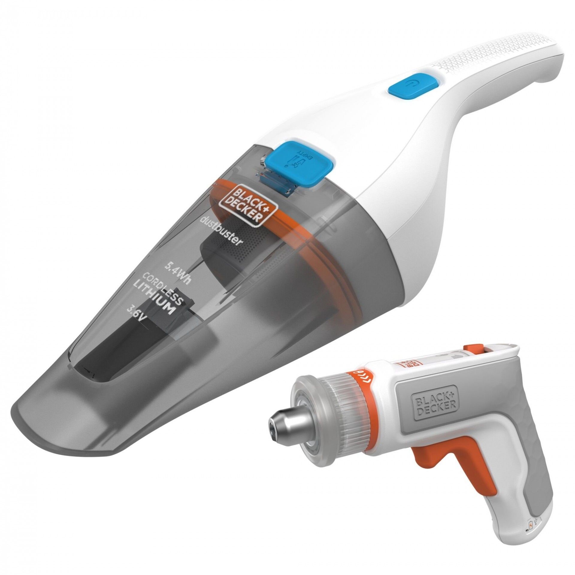 Aspirador de mão 3.6V + Aparafusadora de montagem de móveis 3.6V refª BCKNVCRTA01-QW BLACK DECKER