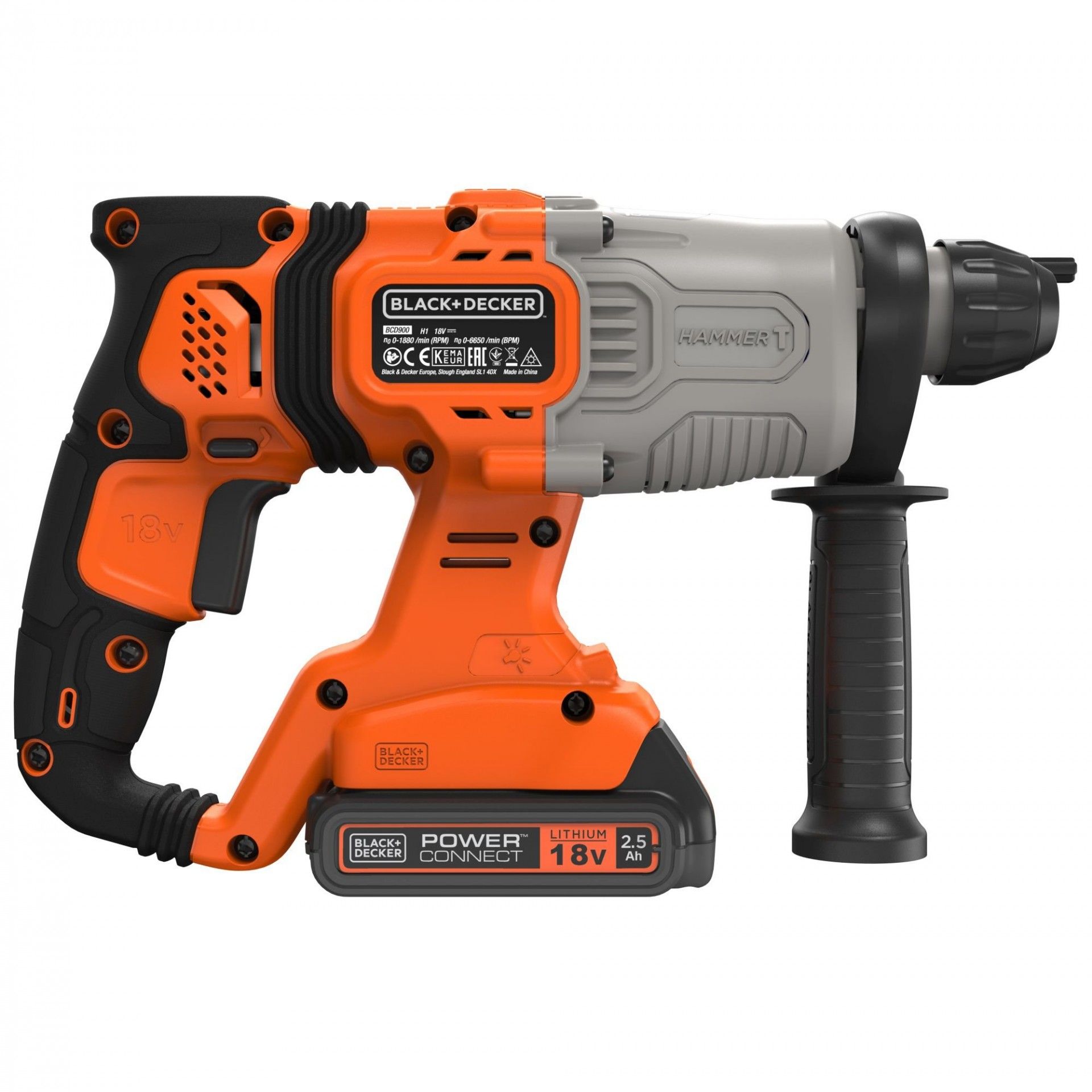 Martelo SDS-Plus 18V com 2 baterias 2,5Ah e mala refª BCD900E2K BLACK DECKER