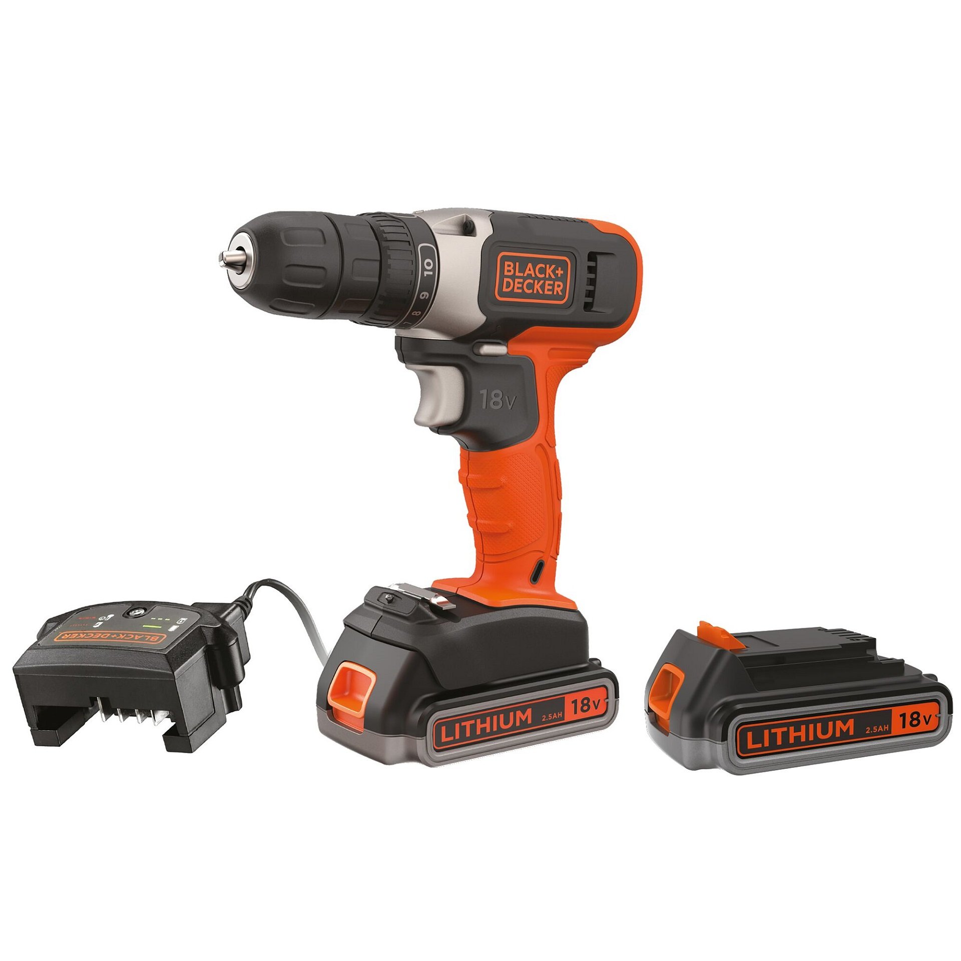 Berbequim Aparafusador 18V com 2 baterias 2,5Ah Litio refª BCD001E2K BLACK DECKER