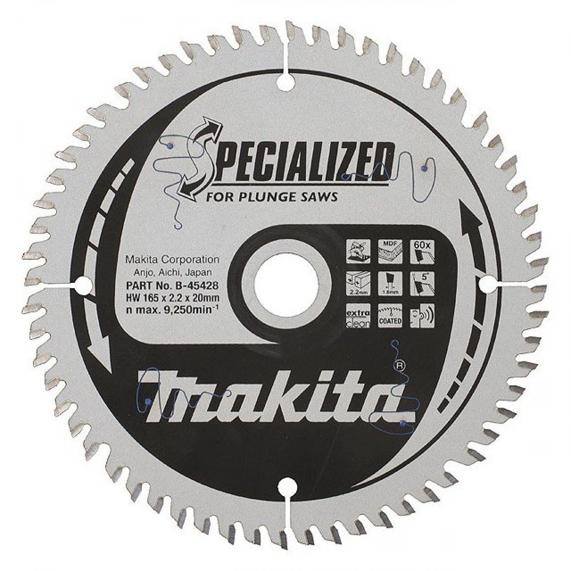Disco HM 165/20 / 60D MDF Extra Clean B-45428 MAKITA