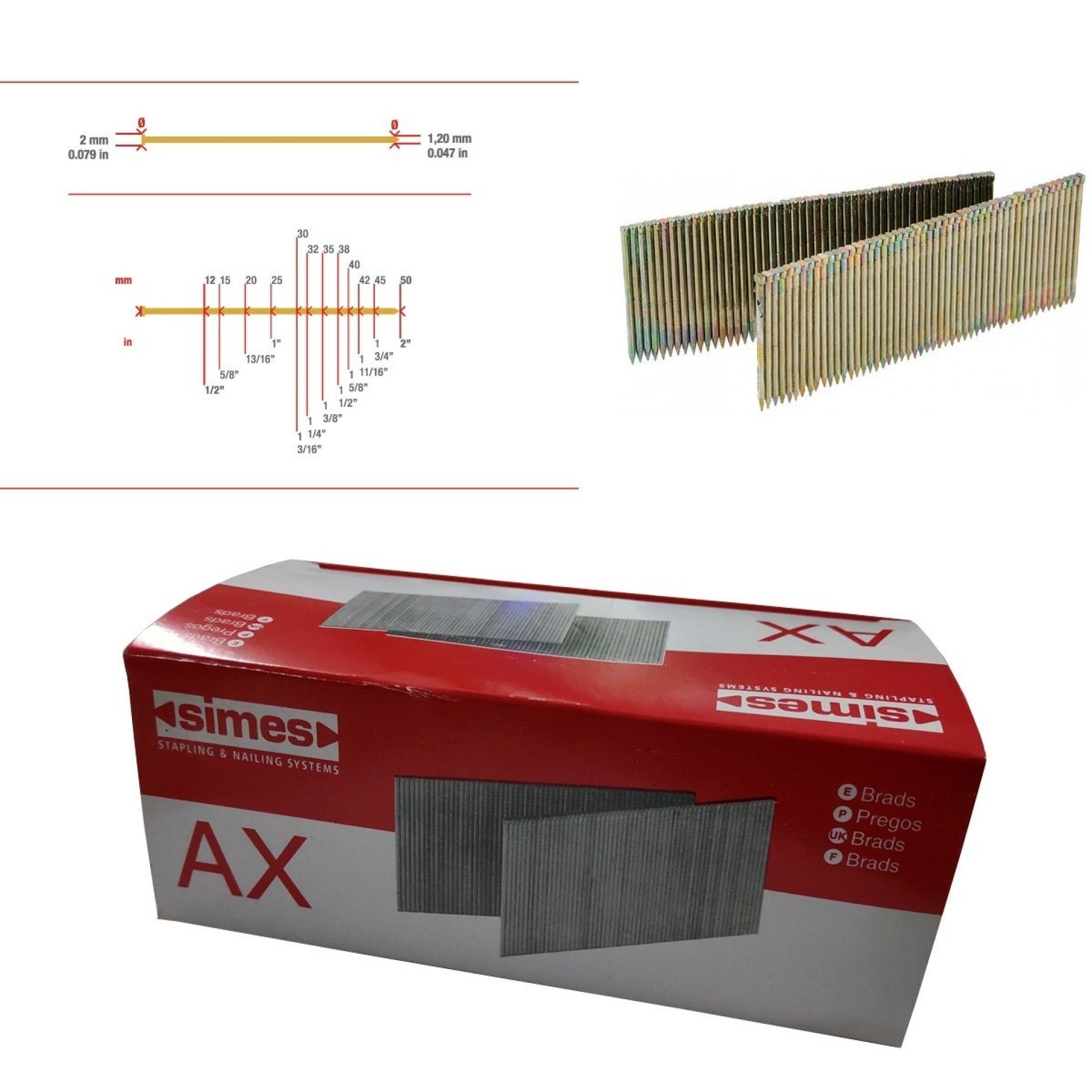 Pregos 20mm, 5000Un Brad AX-20 Simes
