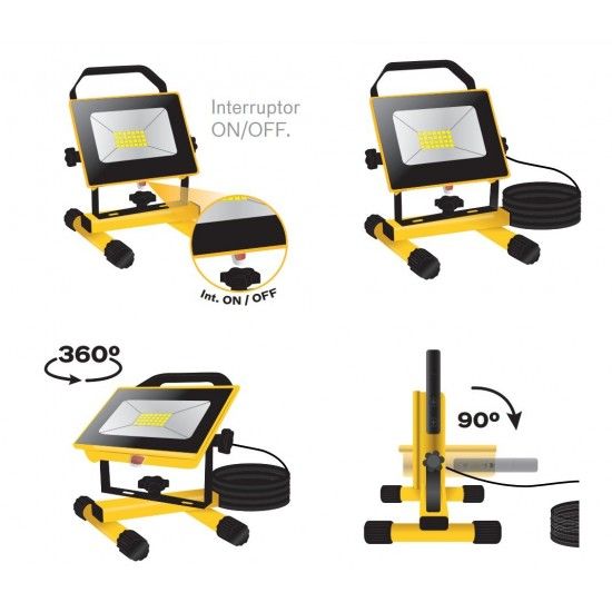 PROJETOR LED C/BASE 30W IP65 6500K ref ASPPB30 VITO