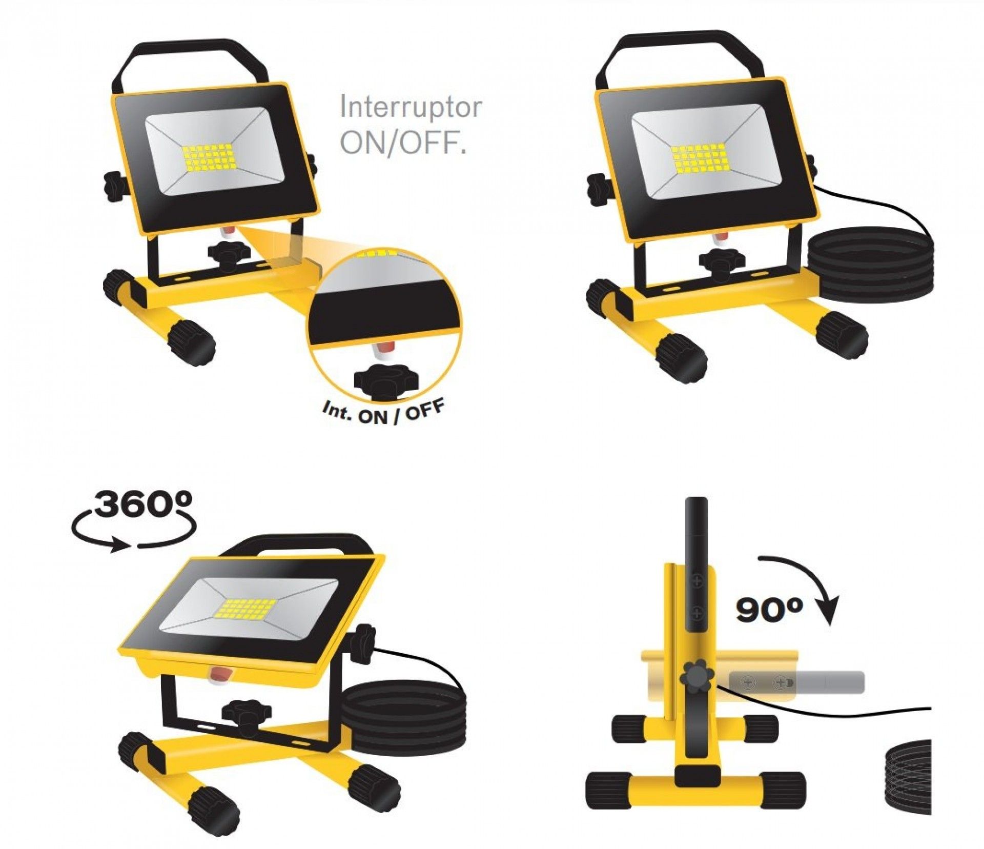 PROJETOR LED C/BASE 20W IP65 6500K refª ASPPB20 VITO
