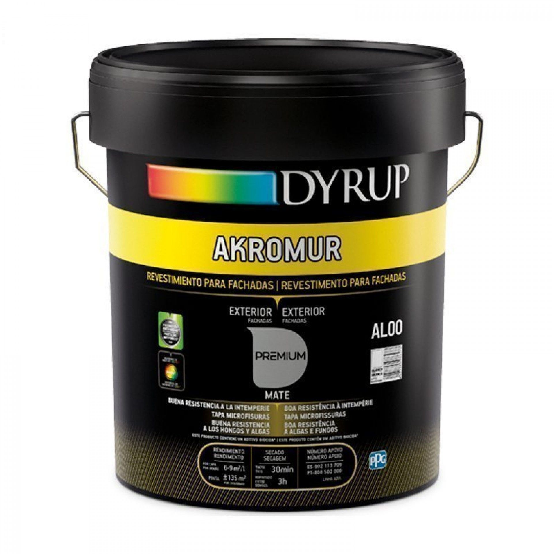 TINTA AKROMUR BRANCO MATE 15L REF AL00 DYRUP