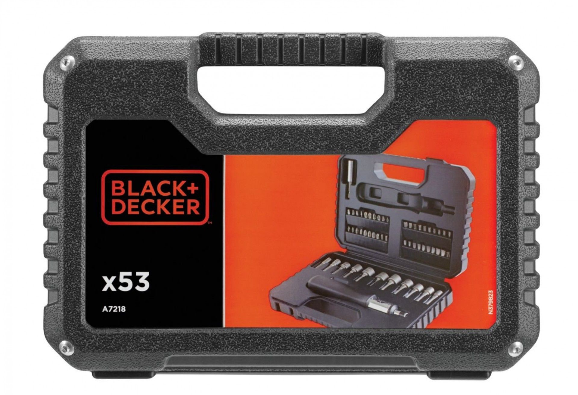 Jogo de 53 peças para aparafusar. Inclui chave de roquete refª A7218 BLACK DECKER