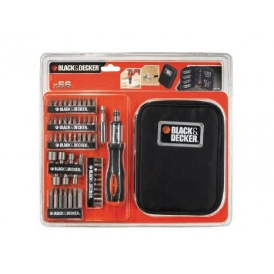 Jogo de 56 peças para aparafusar. Inclui chave de roquete refª A7104 BLACK DECKER Jogo de 56 peças para aparafusar. Inclui chave de roquete refª A7104 BLACK DECKER