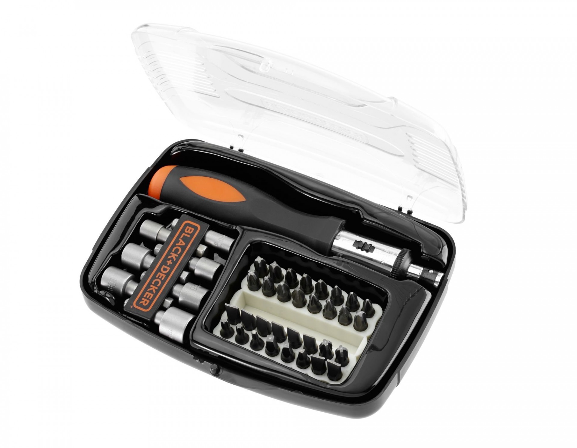 Jogo de 40 peças para aparafusar. Inclui chave de roquete refª A7062 BLACK DECKER