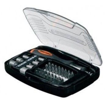 Jogo de 40 peas para aparafusar. Inclui chave de roquete ref A7062 BLACK DECKER