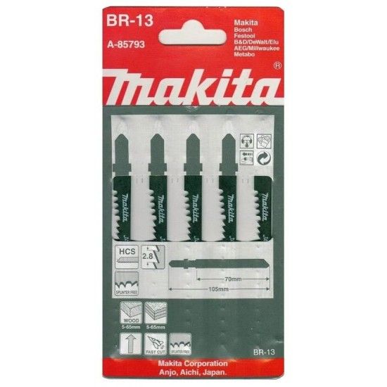 FOLHAS SERRA BR13 P/MADEIRA ref A-85793 5P MAKITA