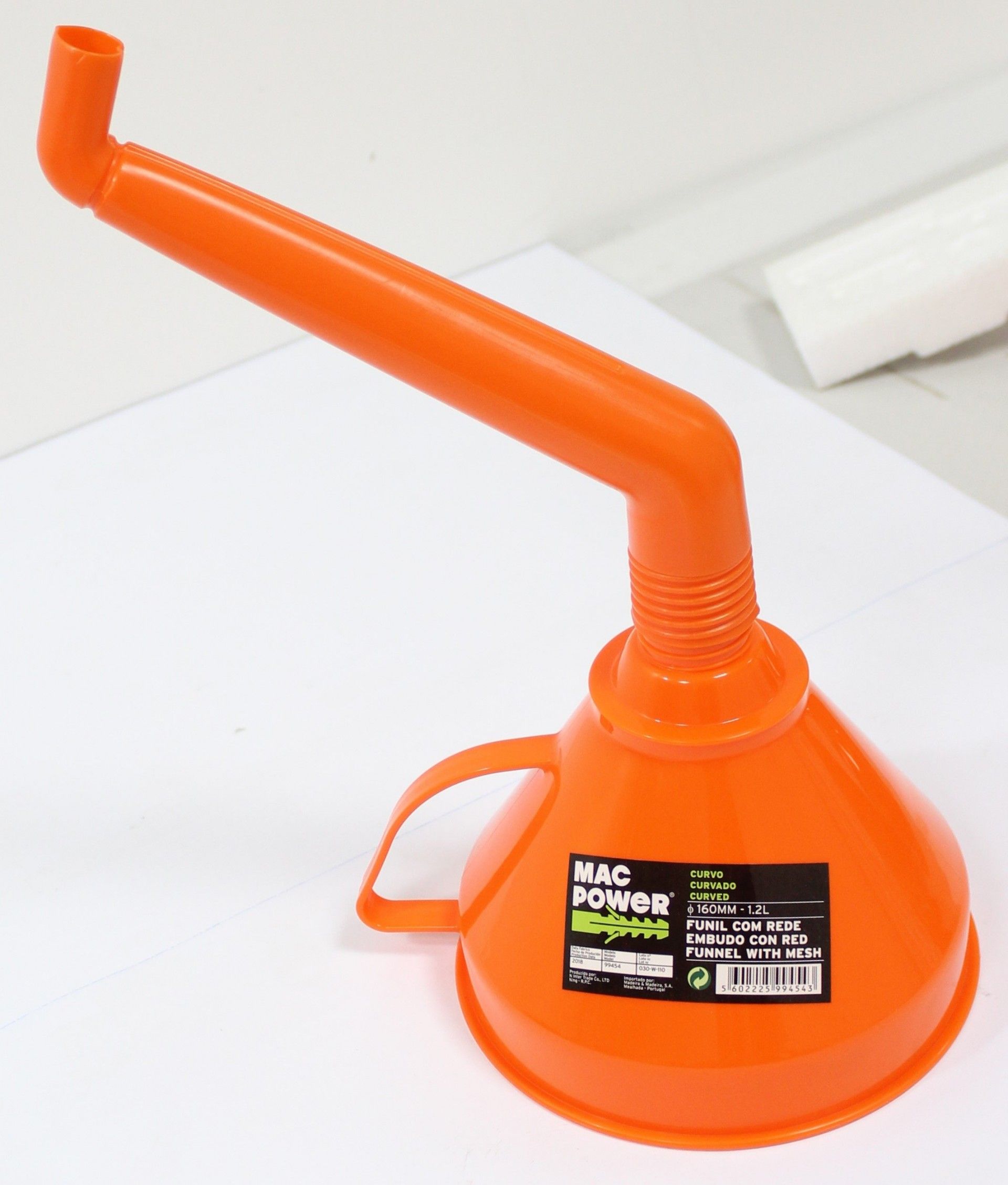 Funil Plástico, 160mm, Curvo refª 99454 MAC POWER