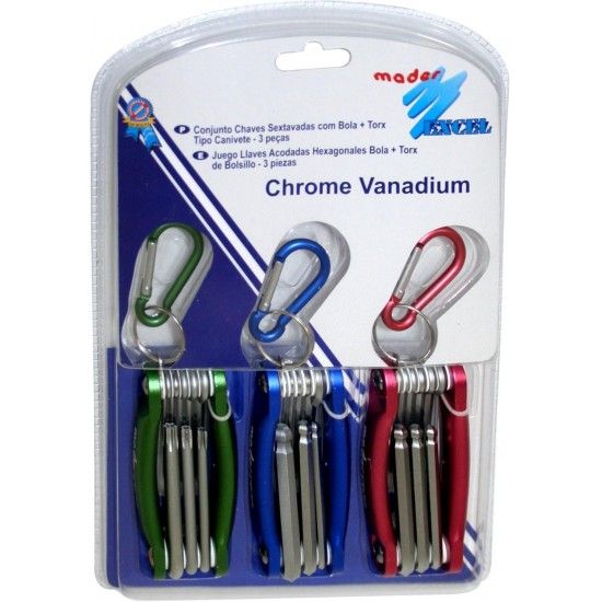 Chave sextavada + torx  Conjunto 3  ref� 88137 MADER
