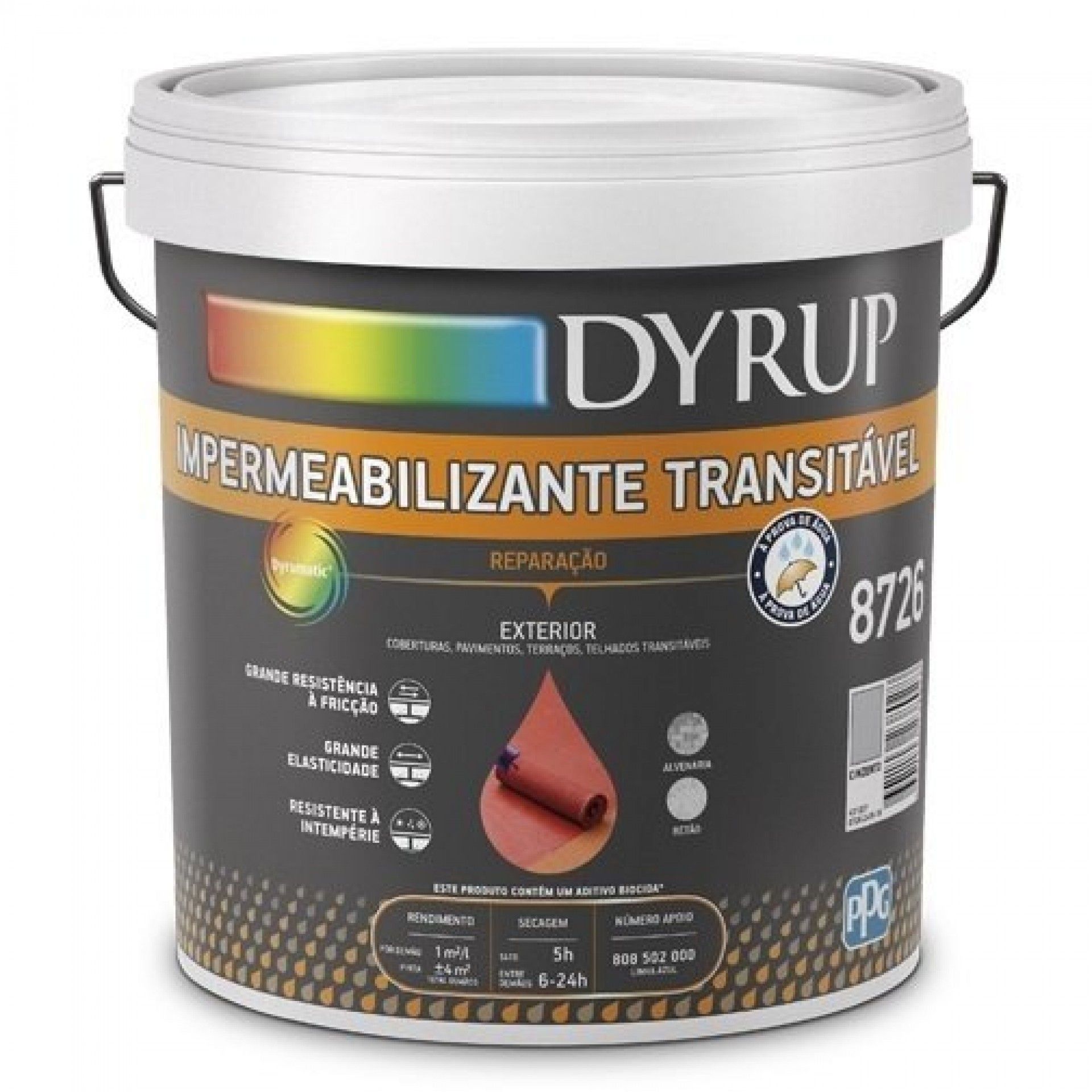 IMPERMEABILIZANTE TRANSITÁVEL 8726 TELHA 15L DYRUP