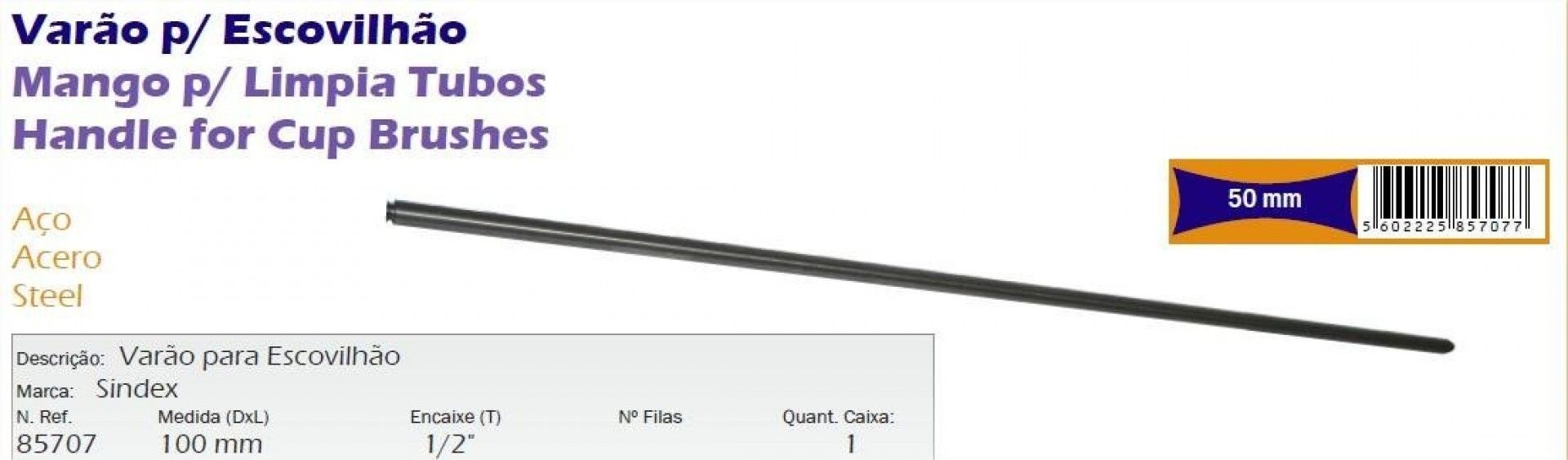 Varão-Escovi-Sdx-R/Mist1/2-1mt refª 85707 MADER