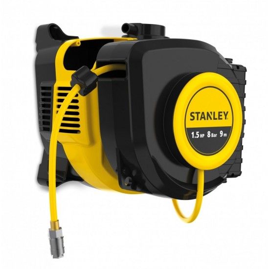Compressor de parede 1.5Hp 8Bar c/mangueira retrtil 9m ref 8215400STN725 STANLEY