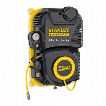 Compressor de parede 1.5Hp 8Bar 2L c/mangueira retrtil 9m ref 8215410STF595 STANLEY