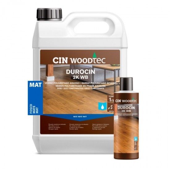 Verniz poliuretano aquoso mate bi-componente DUROCIN 2K WB 5.5L ref [77-091 + 77-099] Cin