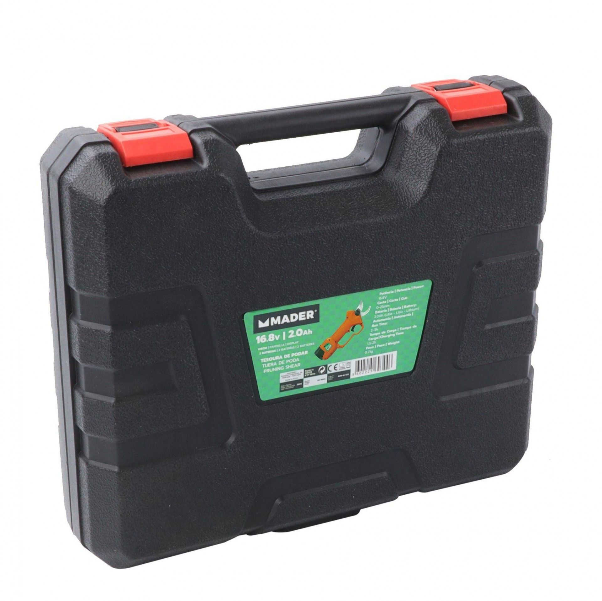 Tesoura de Podar, com Bateria 16.8V, 2.0Ah refª 69332 MADER