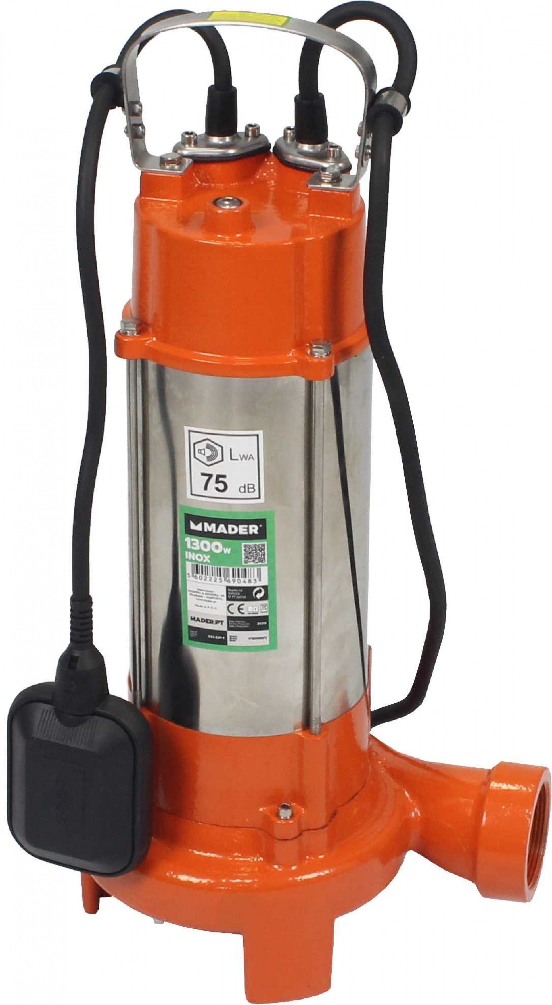 Bomba Submersível com Triturador, Águas Sujas, 1300W refª 69048 MADER