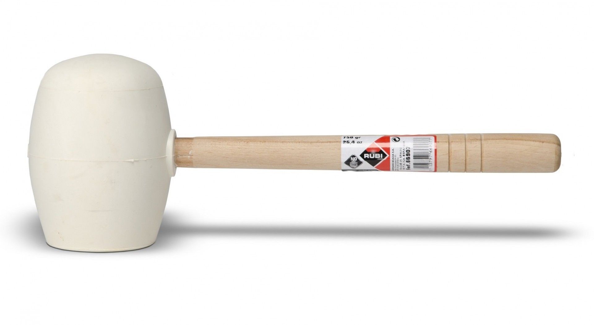 MAÇO BORRACHA BRANCA PONTA ARREDONDADA 750g REF 66907 RUBI