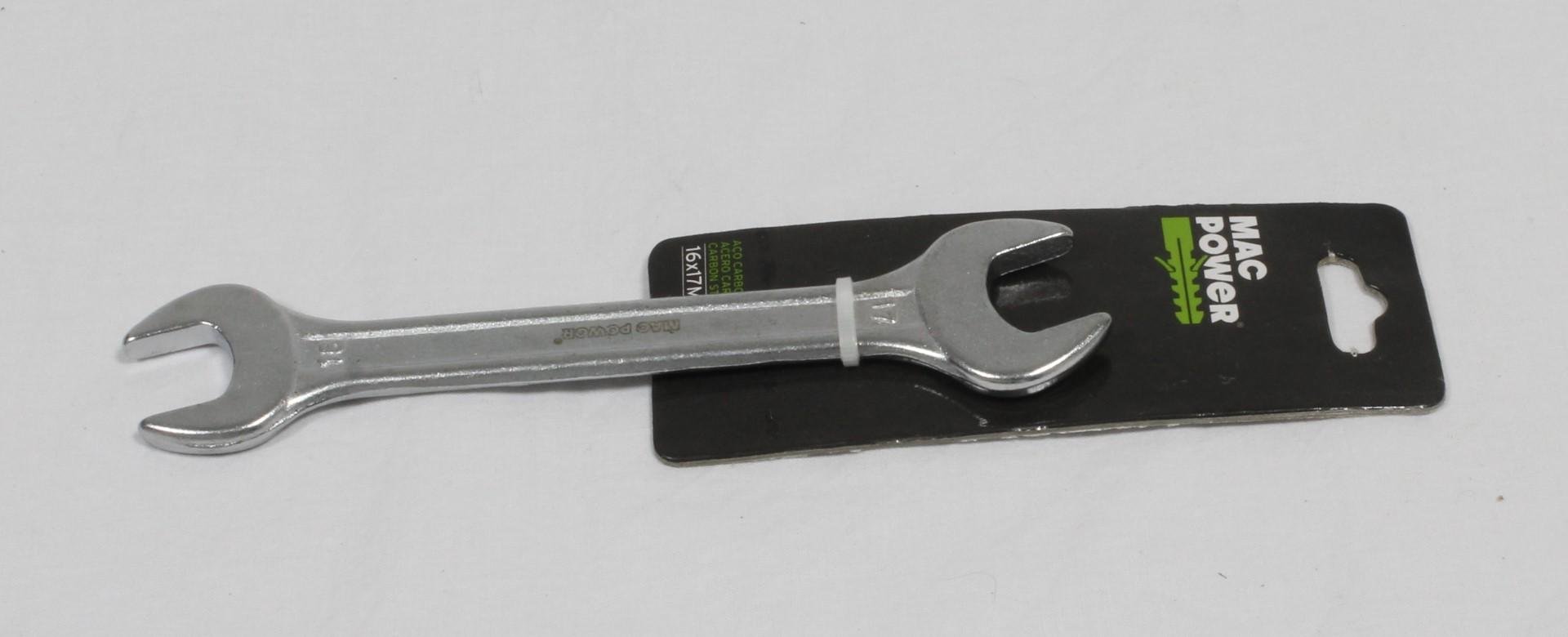 Chave de 2 Bocas, Aço Carbono, 16x17mm refª 66805 MAC POWER