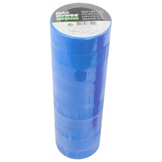 Fita Isoladora Azul 25mmx25m 10un  ref 66529 MAC POWER
