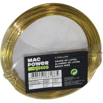 Arame Latão, 0.7mmx20m refª 66186 MAC POWER Arame Latão, 0.7mmx20m refª 66186 MAC POWER