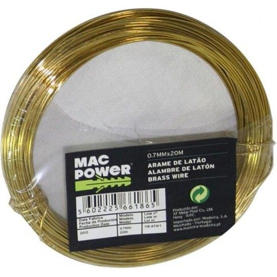 Arame Latão, 0.7mmx20m refª 66186 MAC POWER Arame Latão, 0.7mmx20m refª 66186 MAC POWER