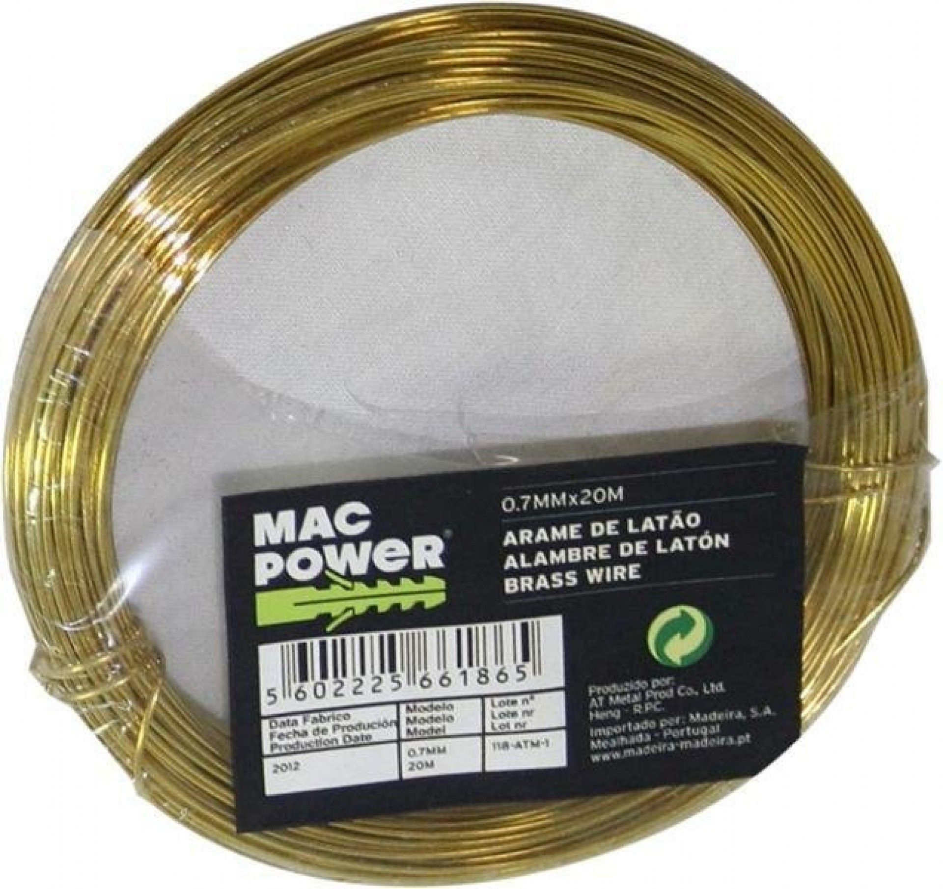 Arame Latão, 0.7mmx20m refª 66186 MAC POWER