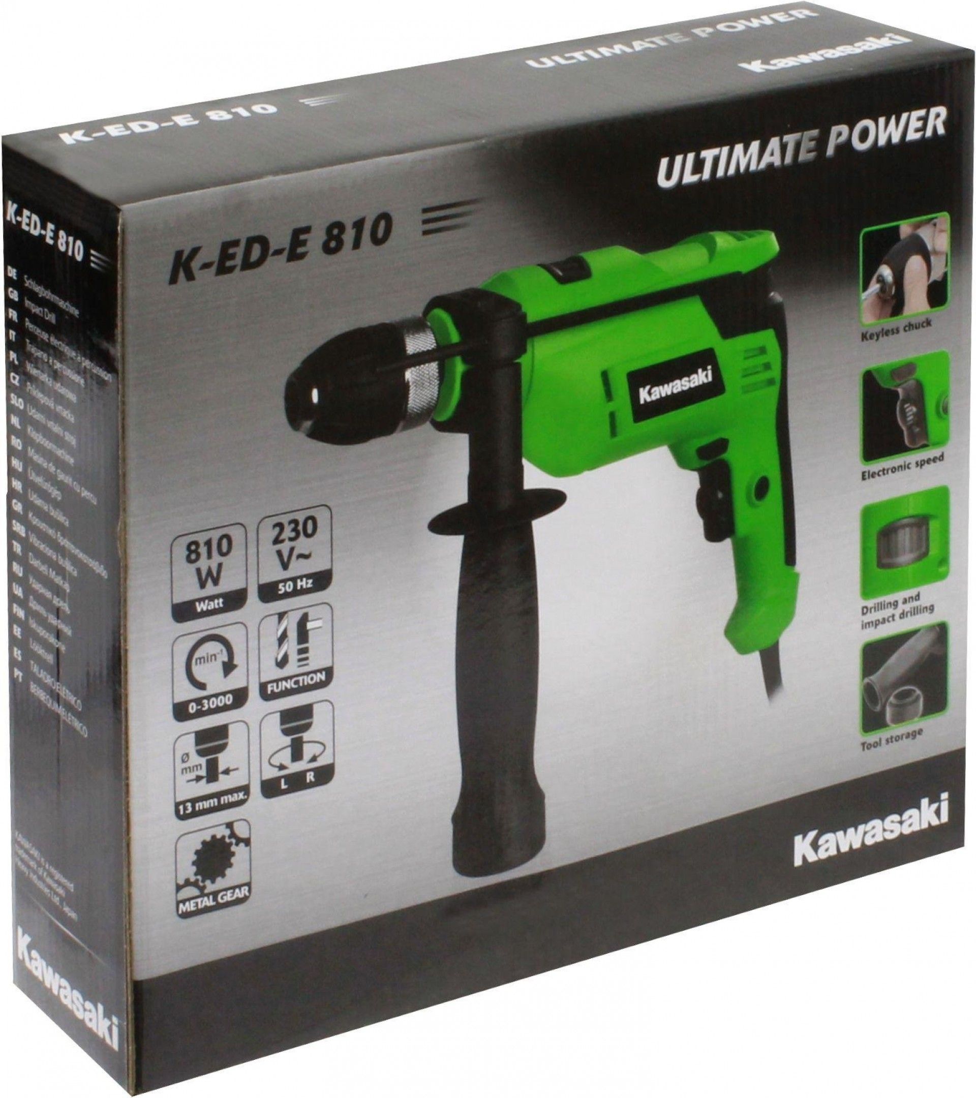 Berbequim Eléctrico, 810W, 13mm refª 65904 KAWASAKI