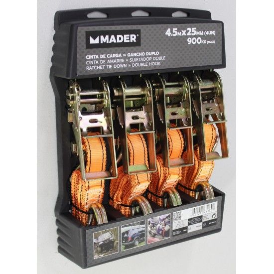 Cinta de Carga, 4.5mx25mm, 900Kg, 4Un ref� 65060 MADER