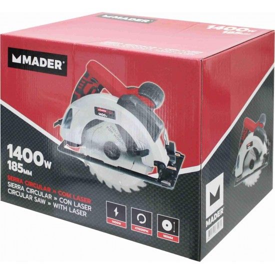 Serra Circular com Laser 1400W 185MM ref 63297 MADER