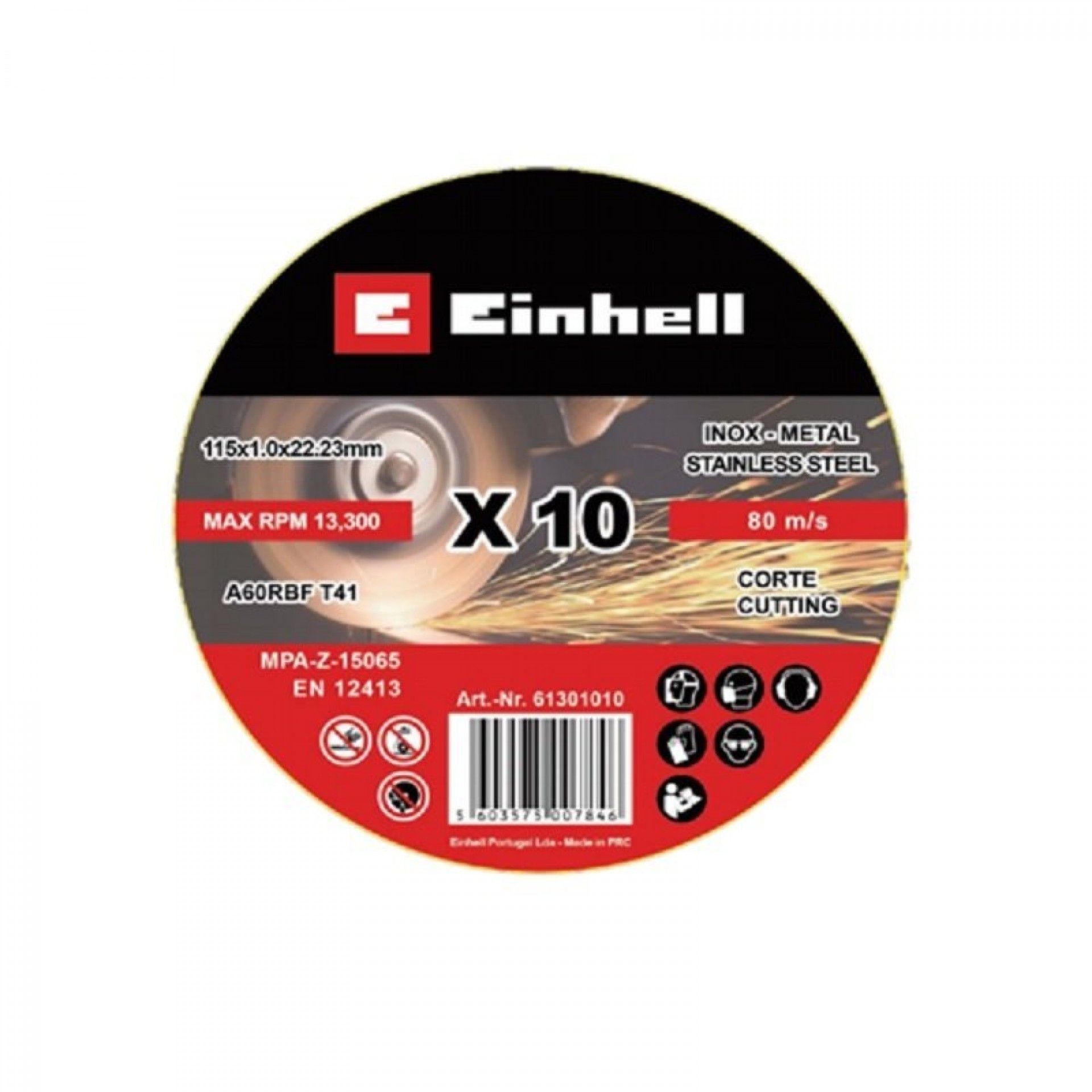 DISCOS 115x1mm INOX 10PÇ LATA EINHELL