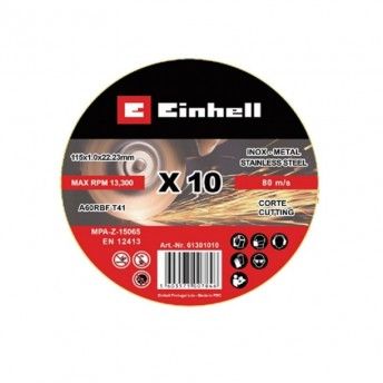 DISCOS 115x1mm INOX 10P LATA EINHELL