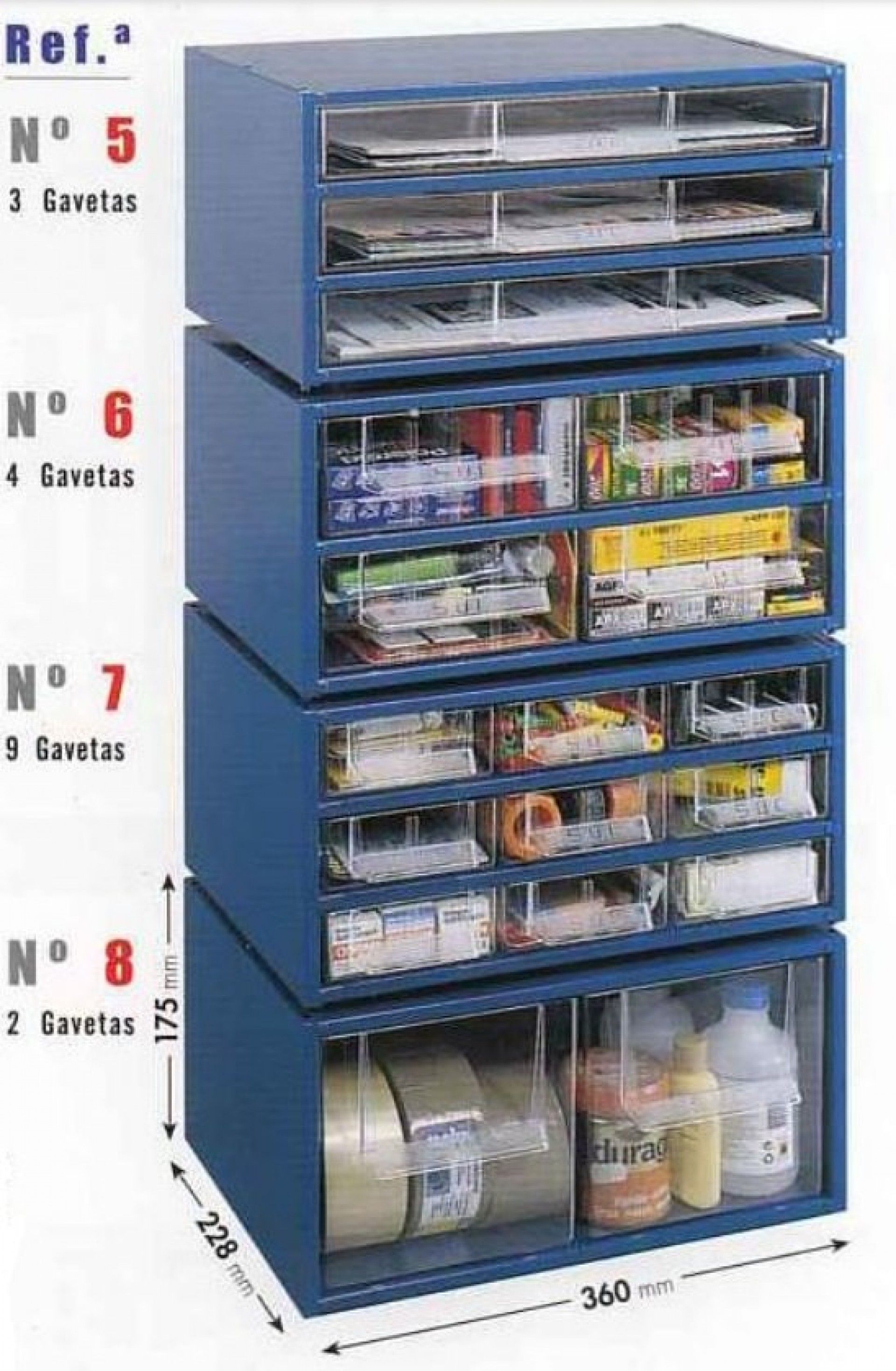 ESTANTE METAL 4 GAVETAS SUC Nº6