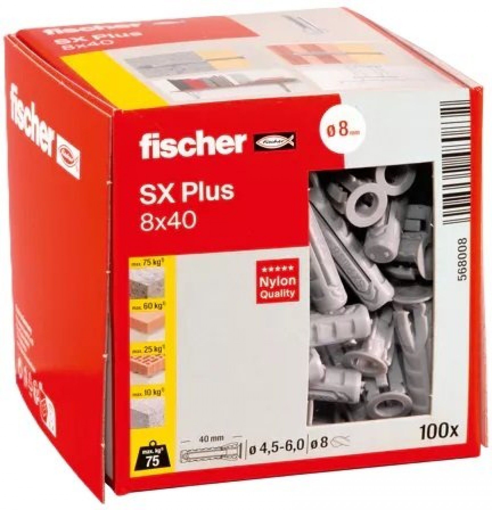 Bucha 8mm SX Plus (100uni) refª 568008 Fischer