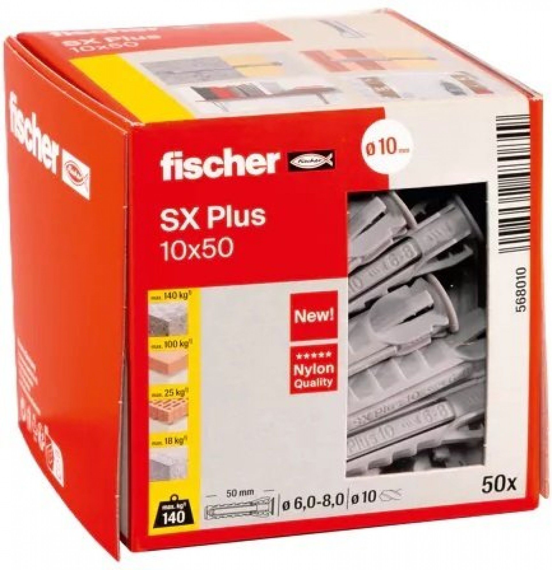 Bucha 10mm SX Plus (50uni) refª 568010 Fischer