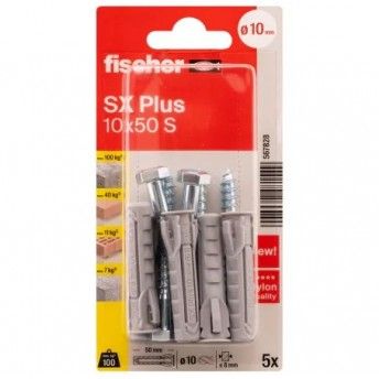 Bucha 10x50mm SX Plus + tirefon (5uni) ref 567828 Fischer