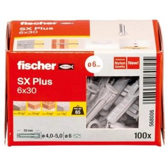 Bucha 6mm SX Plus  (100uni) ref 568006 Fischer