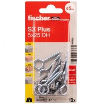 Bucha 5x25mm SX Plus + camaro fechado (10uni) ref 567850 Fischer